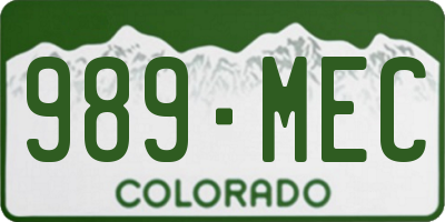 CO license plate 989MEC