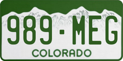 CO license plate 989MEG