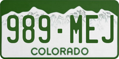 CO license plate 989MEJ