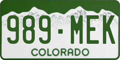 CO license plate 989MEK