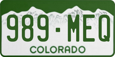 CO license plate 989MEQ