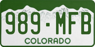 CO license plate 989MFB