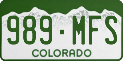 CO license plate 989MFS