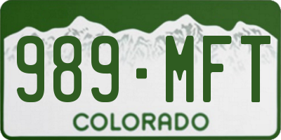 CO license plate 989MFT