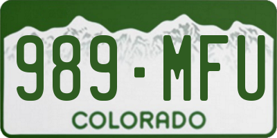 CO license plate 989MFU