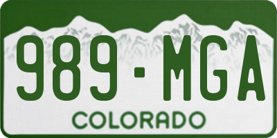 CO license plate 989MGA