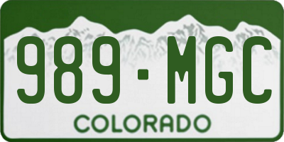 CO license plate 989MGC