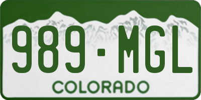 CO license plate 989MGL
