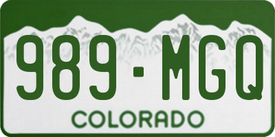 CO license plate 989MGQ