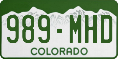 CO license plate 989MHD
