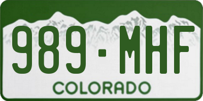 CO license plate 989MHF
