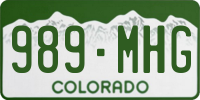 CO license plate 989MHG