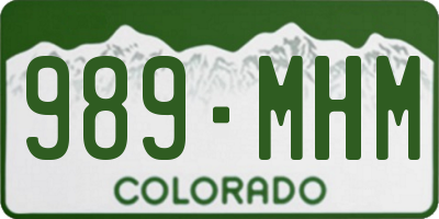 CO license plate 989MHM
