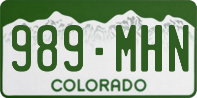 CO license plate 989MHN