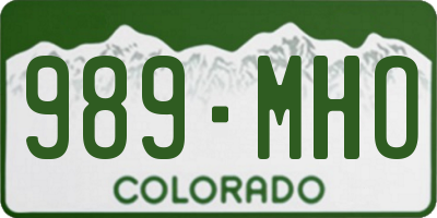 CO license plate 989MHO