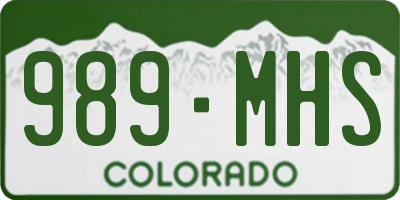 CO license plate 989MHS