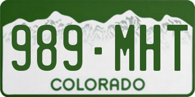 CO license plate 989MHT