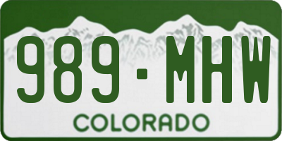 CO license plate 989MHW