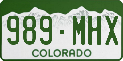 CO license plate 989MHX