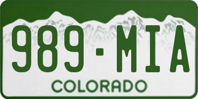 CO license plate 989MIA