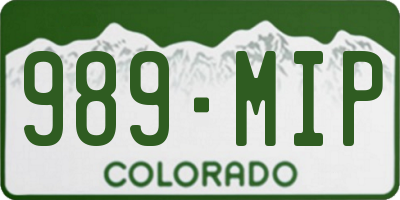 CO license plate 989MIP