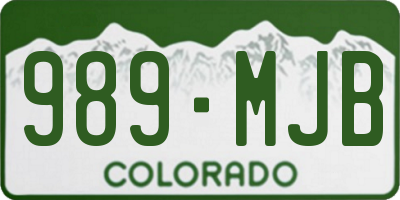 CO license plate 989MJB