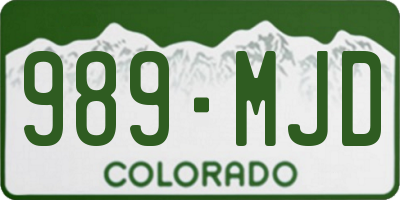 CO license plate 989MJD