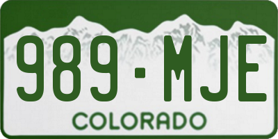 CO license plate 989MJE