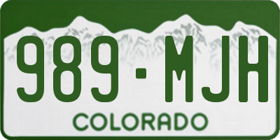 CO license plate 989MJH