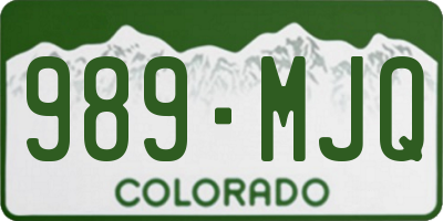 CO license plate 989MJQ