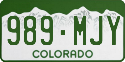 CO license plate 989MJY