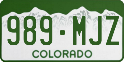 CO license plate 989MJZ
