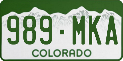 CO license plate 989MKA