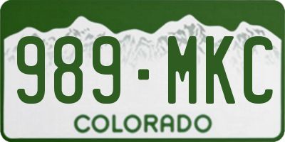 CO license plate 989MKC