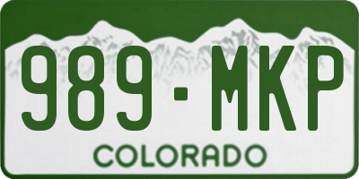 CO license plate 989MKP