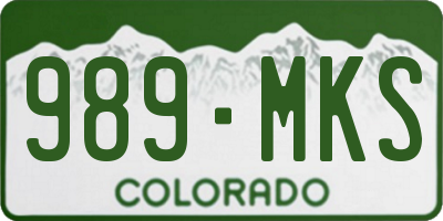 CO license plate 989MKS