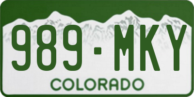 CO license plate 989MKY