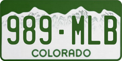 CO license plate 989MLB