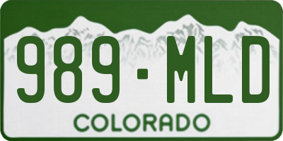 CO license plate 989MLD