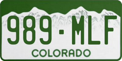 CO license plate 989MLF