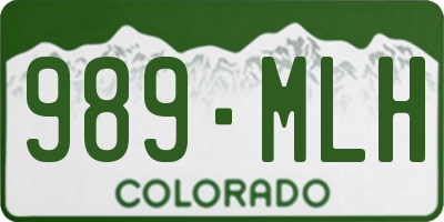 CO license plate 989MLH