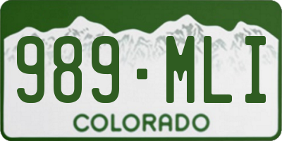 CO license plate 989MLI