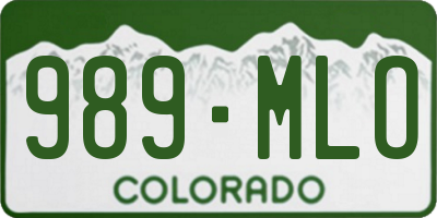 CO license plate 989MLO