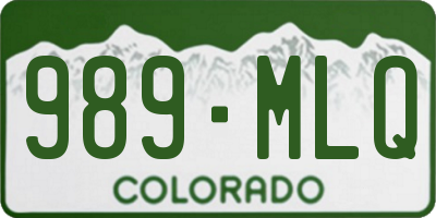 CO license plate 989MLQ