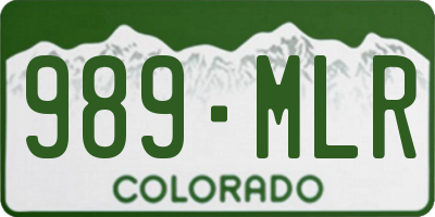 CO license plate 989MLR