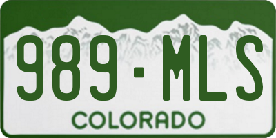 CO license plate 989MLS