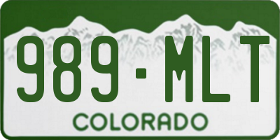 CO license plate 989MLT