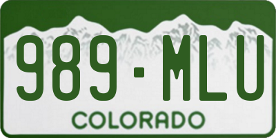 CO license plate 989MLU