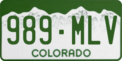 CO license plate 989MLV