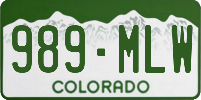 CO license plate 989MLW